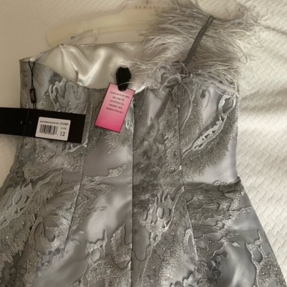 NWT Terani Couture 2111C4557 Beaded Homecoming Dress Silver Size 4 - Picture 8 of 10